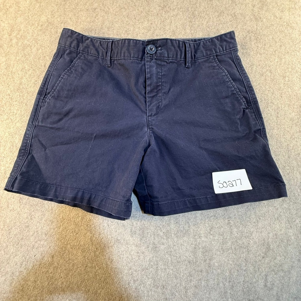 Eddie Bauer Legendwash Stretch Navy Blue Chino Shorts Womens Size 4 Solid Casual